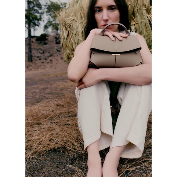 NWT Polene Mokki Mini EDITION TAUPE Gray Small Satchel Handbag Crossbody Purse - Picture 12 of 12